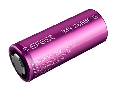 Efest Purple IMR26650 with 4200mAh, 3.7V, Li-Ion battery (High Drain)