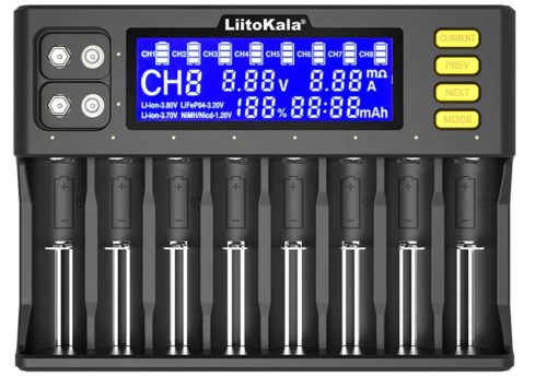 LiitoKala Lii-8S Charger 8 Slots LCD Screen Display Smartest Battery Charger  EU plug