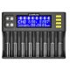 LiitoKala Lii-8S Charger 8 Slots LCD Screen Display Smartest Battery Charger  EU plug