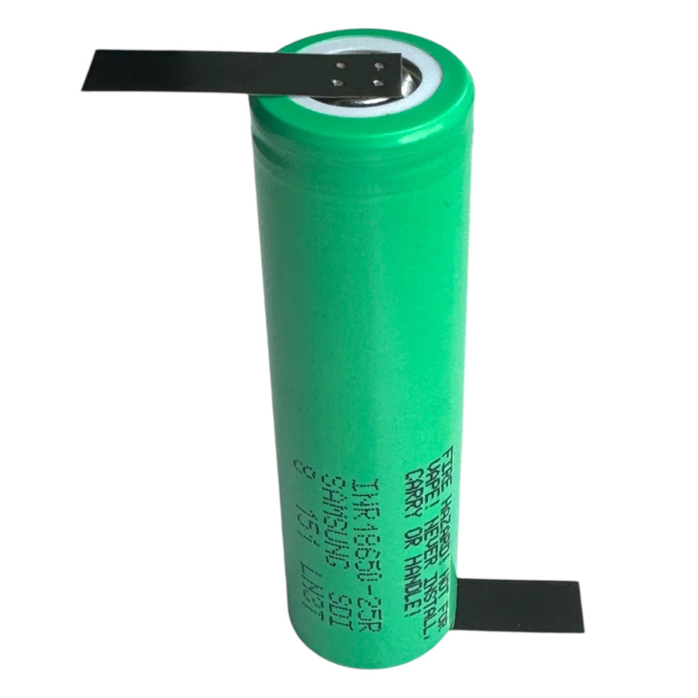 Samsung INR18650-25R 2500mAh - 20A with tabs - sportlampa.co