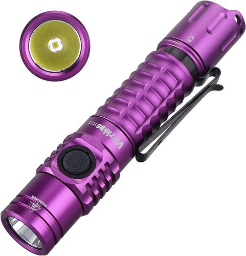 Wurkkos FC12 Tactical EDC Flashlight Super Bright Torch 2000Lumens with SFT40 LED, IPX-8 Waterproof Level Emergency LED Light for Camping Hiking Fishing Cycling(Purple)